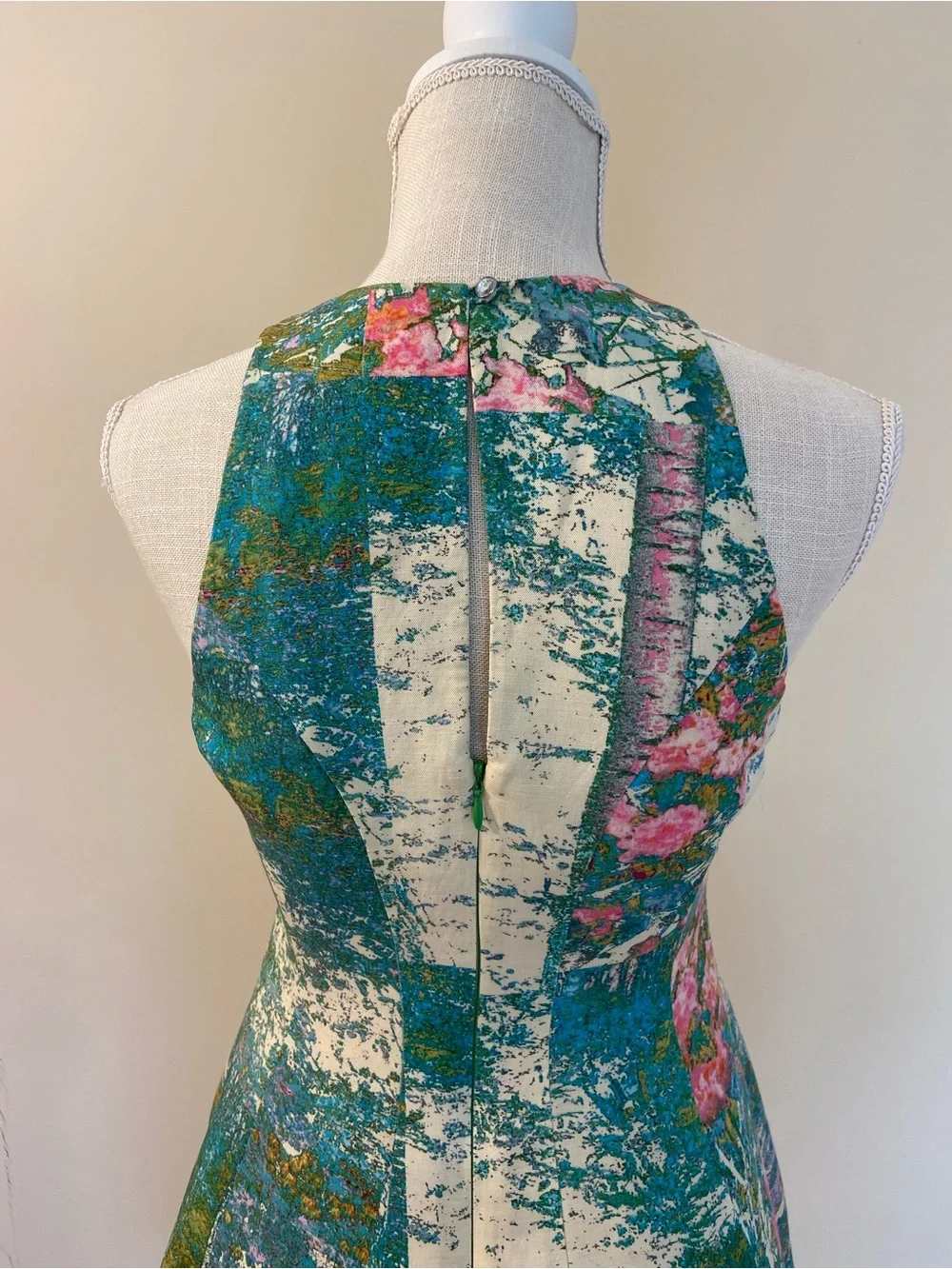 Tracy Reese Anthropologie Silk Monet Inspired Floral Pink Blue Green Dress $349 - Picture 11 of 16